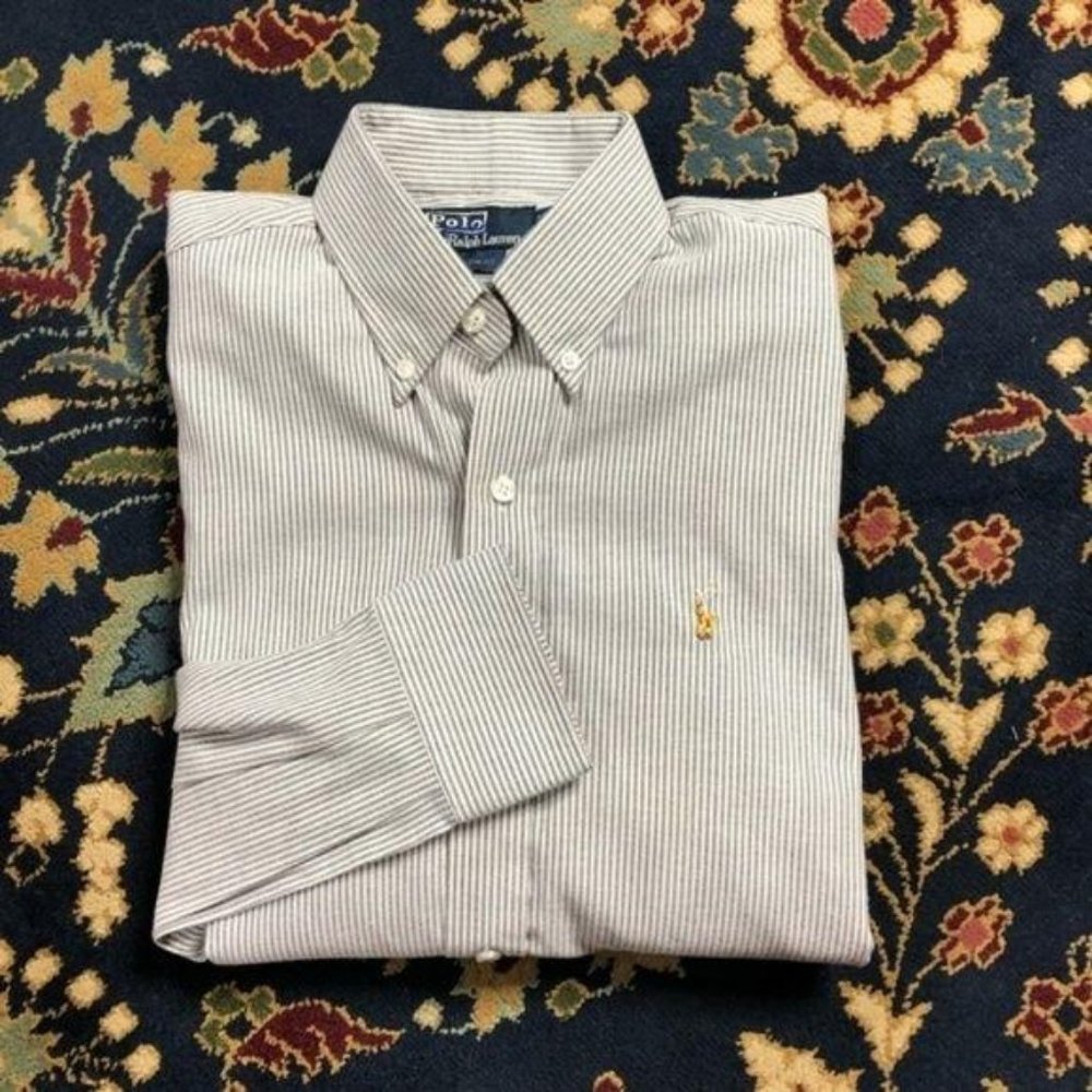 Polo Button Down Stripes Men’s Custom Fit